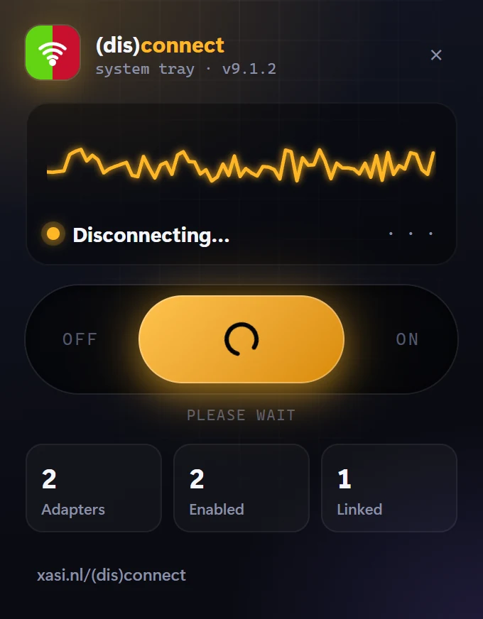 (dis)connect flyout: Disconnecting
