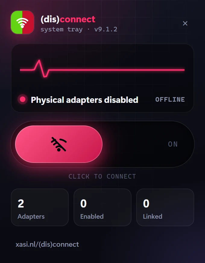 (dis)connect flyout: Offline